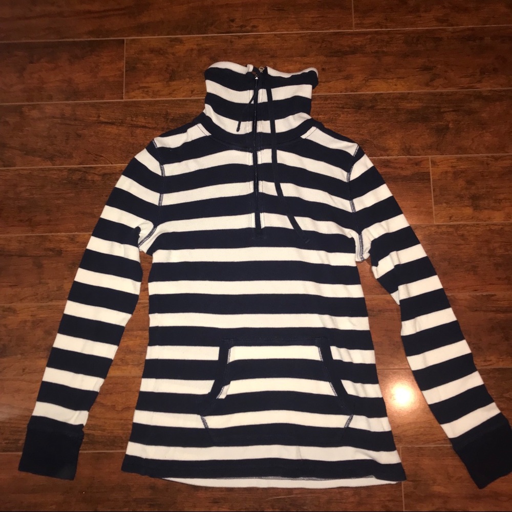 Ralph Lauren Navy and White Quarter Zip Women